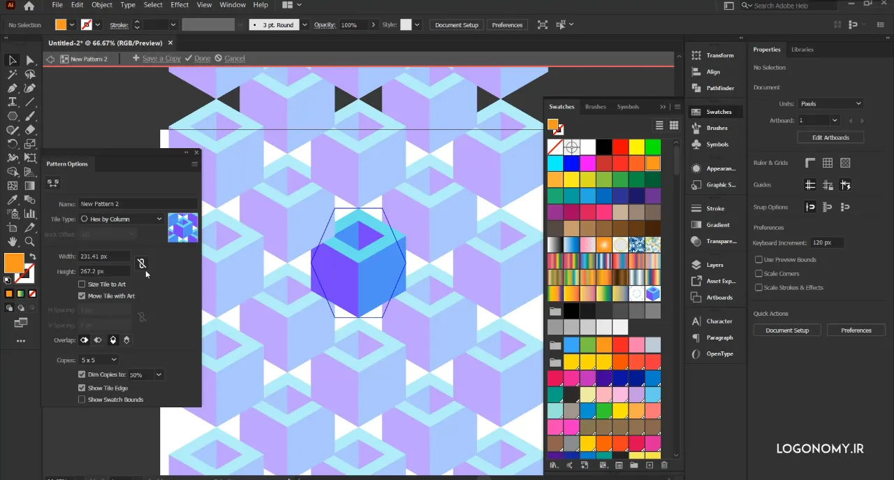 ساخت pattern در ایلوستریتور